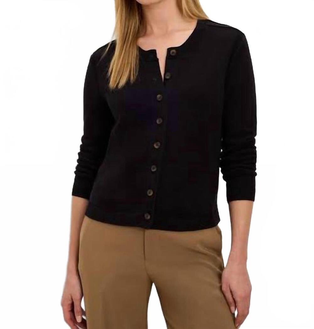NEW NIC + ZOE women's pure cotton button up cardigan in black